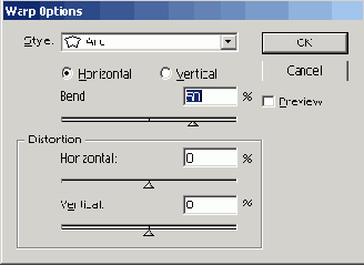 Диалоговое окно Warp Options
