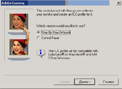 Окно программы Adobe Gamma